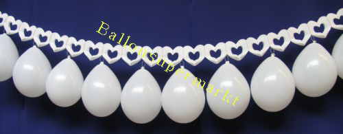 Hochzeitsdeko Herzgirlande Luftballons Weiss 01