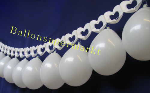 Hochzeitsdeko Herzgirlande Luftballons Weiss 02