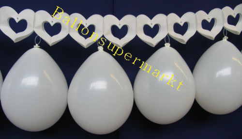 Hochzeitsdeko Herzgirlande Luftballons Weiss 04