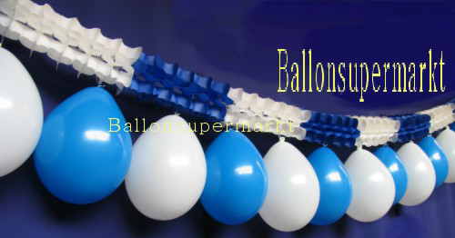 Blau-Weiße Girlande mit blau-weissen Luftballons Blau-Weiße Girlande mit blau-weissen Luftballons