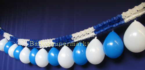 Blau-Weiße Girlande mit weißen und blauen Luftbalons Blau-Weiße Girlande mit weißen und blauen Luftbalons